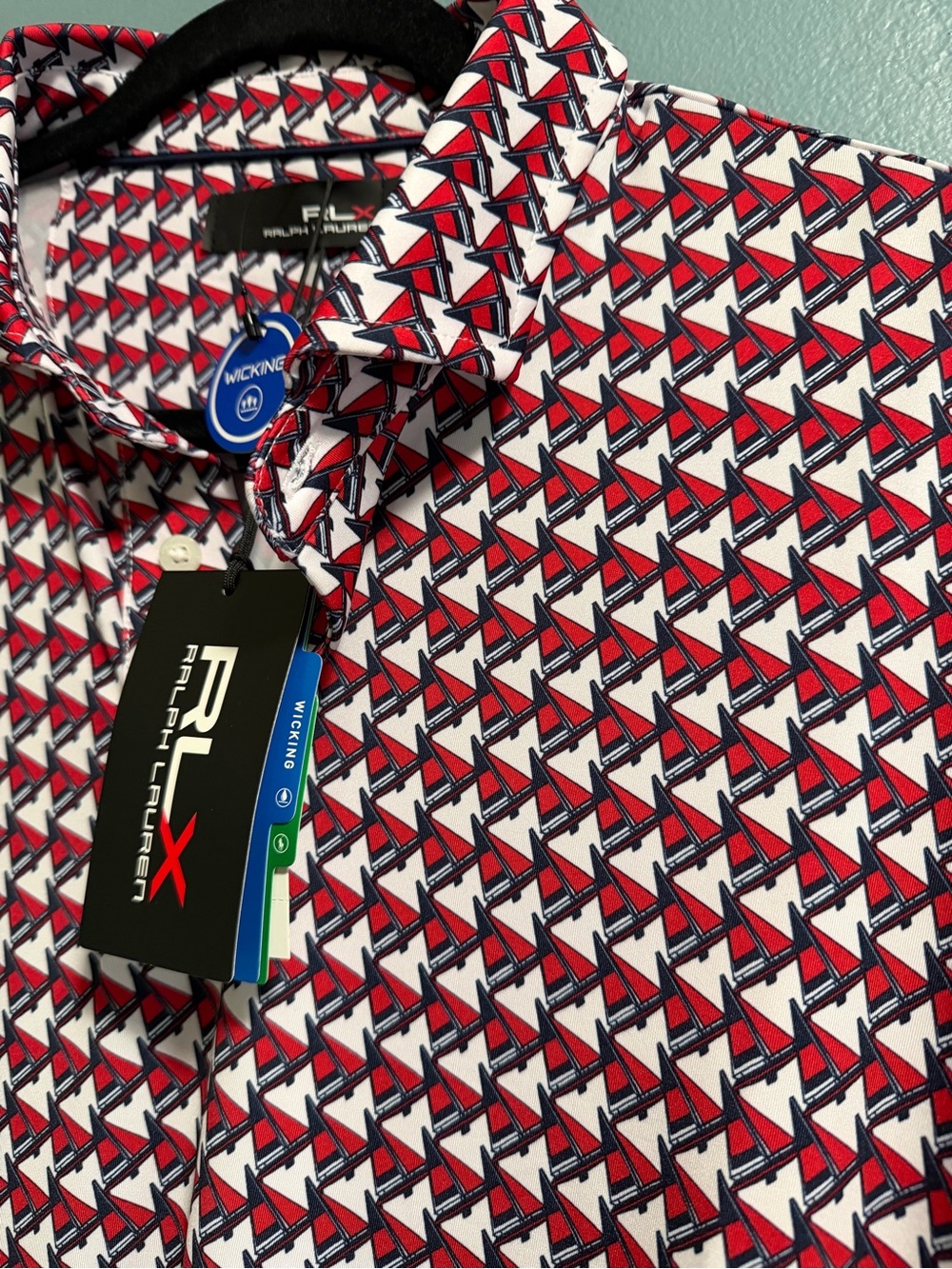 RLX Performance Ralph Lauren Men’s XL Golf Polo Red Sailboat Nautical Polo